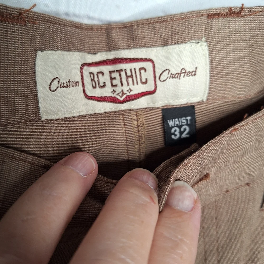 BC Ethic Brown EZ FIT Mens Casual Stetch Straight Leg Trouser Sz 32 - Picture 3 of 9